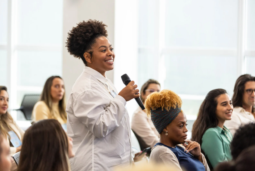 Women participating in a learning workshop